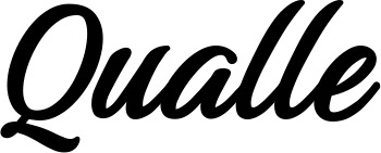 Vorschau des Bootsnamens "Qualle" als Schriftzug für "Bootsbeschriftung Klassisch 48"