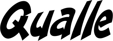 Vorschau des Bootsnamens "Qualle" als Schriftzug für "Bootsbeschriftung Klassisch 31"