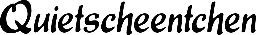 Vorschau des Bootsnamens "Quietscheentchen" als Schriftzug für "Bootsbeschriftung Klassisch 15"
