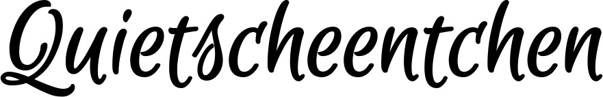 Vorschau des Bootsnamens "Quietscheentchen" als Schriftzug für "Bootsbeschriftung Klassisch 105"