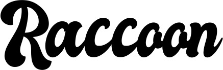 Vorschau des Bootsnamens "Raccoon" als Schriftzug für "Bootsbeschriftung Klassisch 41"