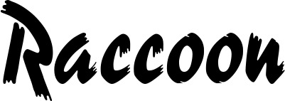 Vorschau des Bootsnamens "Raccoon" als Schriftzug für "Bootsbeschriftung Neu 10"