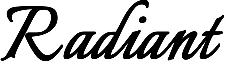 Vorschau des Bootsnamens "Radiant" als Schriftzug für "Bootsbeschriftung Klassisch 58"
