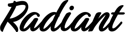Vorschau des Bootsnamens "Radiant" als Schriftzug für "Bootsbeschriftung Klassisch 48"