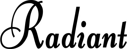 Vorschau des Bootsnamens "Radiant" als Schriftzug für "Bootsbeschriftung Klassisch 76"