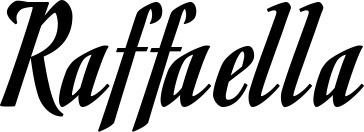 Vorschau des Bootsnamens "Raffaella" als Schriftzug für "Bootsbeschriftung Klassisch 93"