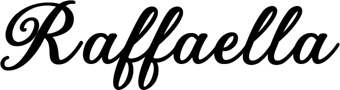 Vorschau des Bootsnamens "Raffaella" als Schriftzug für "Bootsbeschriftung Klassisch 69"