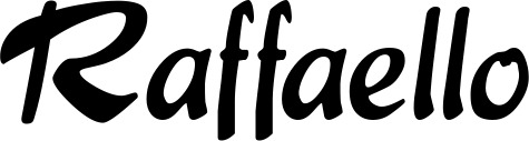 Vorschau des Bootsnamens "Raffaello" als Schriftzug für "Bootsbeschriftung Klassisch 15"