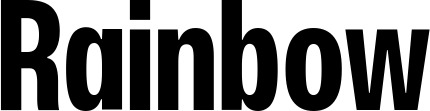 Vorschau des Bootsnamens "Rainbow" als Schriftzug für "Bootsbeschriftung Fett 25"