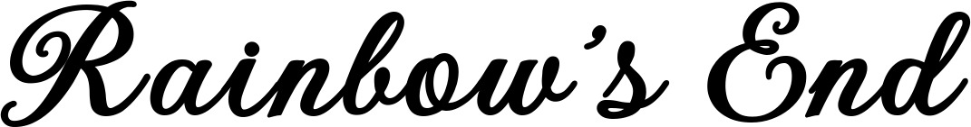 Vorschau des Bootsnamens "Rainbow's End" als Schriftzug für "Bootsbeschriftung Klassisch 69"