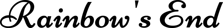 Vorschau des Bootsnamens "Rainbow's End" als Schriftzug für "Bootsbeschriftung Klassisch 84"