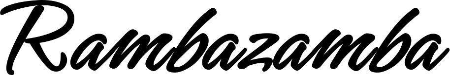 Vorschau des Bootsnamens "Rambazamba" als Schriftzug für "Bootsbeschriftung Klassisch 71"