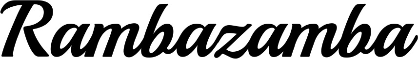 Vorschau des Bootsnamens "Rambazamba" als Schriftzug für "Bootsbeschriftung Klassisch 86"