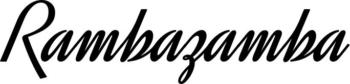 Vorschau des Bootsnamens "Rambazamba" als Schriftzug für "Bootsbeschriftung Klassisch 44"