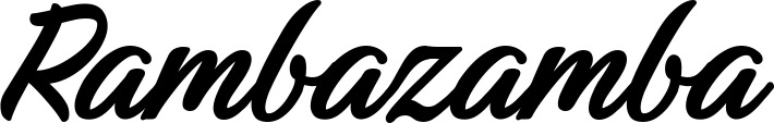 Vorschau des Bootsnamens "Rambazamba" als Schriftzug für "Bootsbeschriftung Klassisch 48"