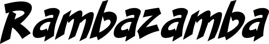 Vorschau des Bootsnamens "Rambazamba" als Schriftzug für "Bootsbeschriftung Klassisch 31"