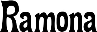 Vorschau des Bootsnamens "Ramona" als Schriftzug für "Bootsbeschriftung Neu 44"