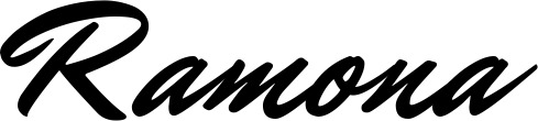 Vorschau des Bootsnamens "Ramona" als Schriftzug für "Bootsbeschriftung Klassisch 82"