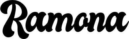Vorschau des Bootsnamens "Ramona" als Schriftzug für "Bootsbeschriftung Klassisch 41"