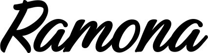Vorschau des Bootsnamens "Ramona" als Schriftzug für "Bootsbeschriftung Klassisch 48"