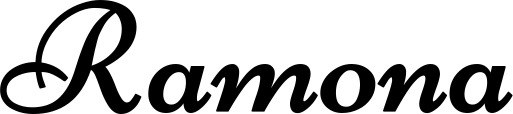 Vorschau des Bootsnamens "Ramona" als Schriftzug für "Bootsbeschriftung Klassisch 84"