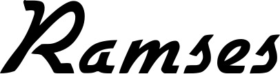 Vorschau des Bootsnamens "Ramses" als Schriftzug für "Bootsbeschriftung Klassisch 66"