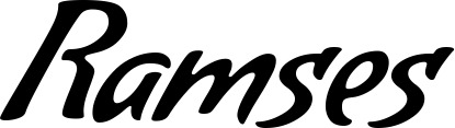 Vorschau des Bootsnamens "Ramses" als Schriftzug für "Bootsbeschriftung Klassisch 57"