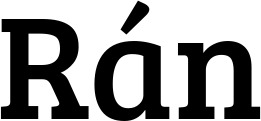 Vorschau des Bootsnamens "Rán" als Schriftzug für "Bootsbeschriftung Normal 09"