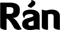 Vorschau des Bootsnamens "Rán" als Schriftzug für "Bootsbeschriftung Fett 06"