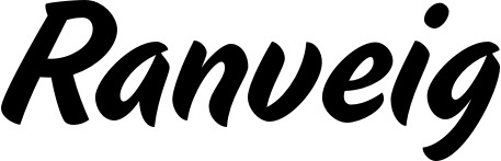 Vorschau des Bootsnamens "Ranveig" als Schriftzug für "Bootsbeschriftung Klassisch 19"