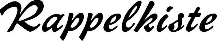Vorschau des Bootsnamens "Rappelkiste" als Schriftzug für "Bootsbeschriftung Klassisch 12"