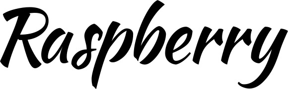 Vorschau des Bootsnamens "Raspberry" als Schriftzug für "Bootsbeschriftung Klassisch 73"