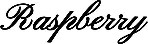 Vorschau des Bootsnamens "Raspberry" als Schriftzug für "Bootsbeschriftung Klassisch 107"