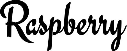Vorschau des Bootsnamens "Raspberry" als Schriftzug für "Bootsbeschriftung Klassisch 63"