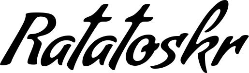 Vorschau des Bootsnamens "Ratatoskr" als Schriftzug für "Bootsbeschriftung Klassisch 57"