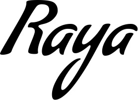 Vorschau des Bootsnamens "Raya" als Schriftzug für "Bootsbeschriftung Klassisch 57"
