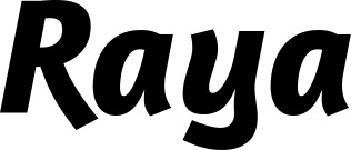 Vorschau des Bootsnamens "Raya" als Schriftzug für "Bootsbeschriftung Kursiv 01"