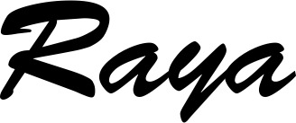 Vorschau des Bootsnamens "Raya" als Schriftzug für "Bootsbeschriftung Klassisch 03"