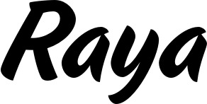 Vorschau des Bootsnamens "Raya" als Schriftzug für "Bootsbeschriftung Klassisch 19"