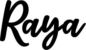 Vorschau des Bootsnamens "Raya" als Schriftzug für "Bootsbeschriftung Klassisch 74"