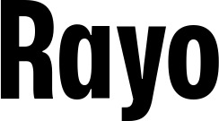 Vorschau des Bootsnamens "Rayo" als Schriftzug für "Bootsbeschriftung Fett 25"