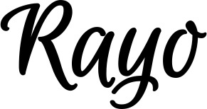 Vorschau des Bootsnamens "Rayo" als Schriftzug für "Bootsbeschriftung Klassisch 105"