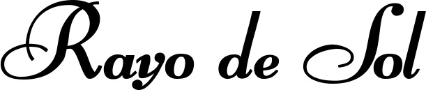 Vorschau des Bootsnamens "Rayo de Sol" als Schriftzug für "Bootsbeschriftung Klassisch 76-A"