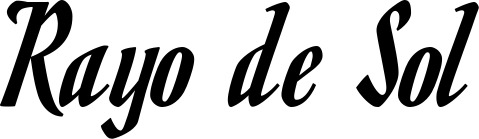 Vorschau des Bootsnamens "Rayo de Sol" als Schriftzug für "Bootsbeschriftung Klassisch 93"