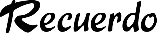 Vorschau des Bootsnamens "Recuerdo" als Schriftzug für "Bootsbeschriftung Klassisch 15"