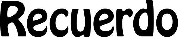 Vorschau des Bootsnamens "Recuerdo" als Schriftzug für "Bootsbeschriftung Fett 01"