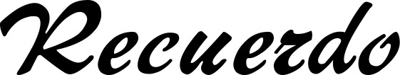 Vorschau des Bootsnamens "Recuerdo" als Schriftzug für "Bootsbeschriftung Klassisch 12"