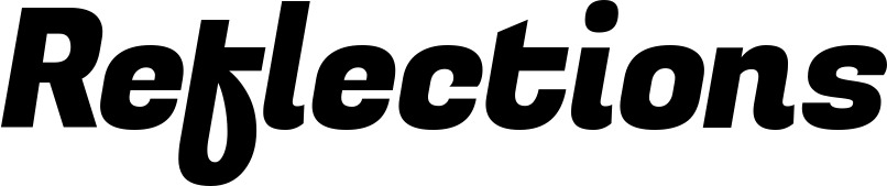 Vorschau des Bootsnamens "Reflections" als Schriftzug für "Bootsbeschriftung Kursiv 04"