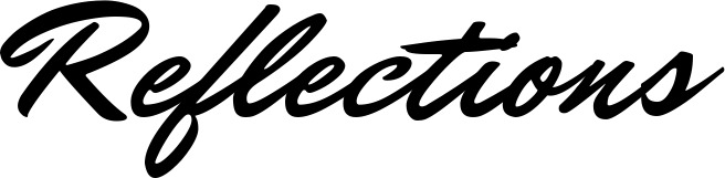 Vorschau des Bootsnamens "Reflections" als Schriftzug für "Bootsbeschriftung Klassisch 82"