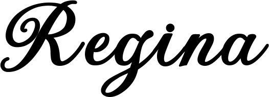 Vorschau des Bootsnamens "Regina" als Schriftzug für "Bootsbeschriftung Klassisch 69"
